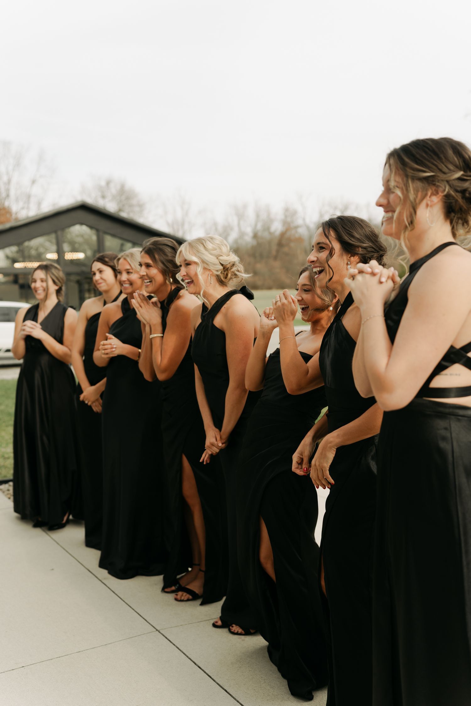 bridesmaids smiling