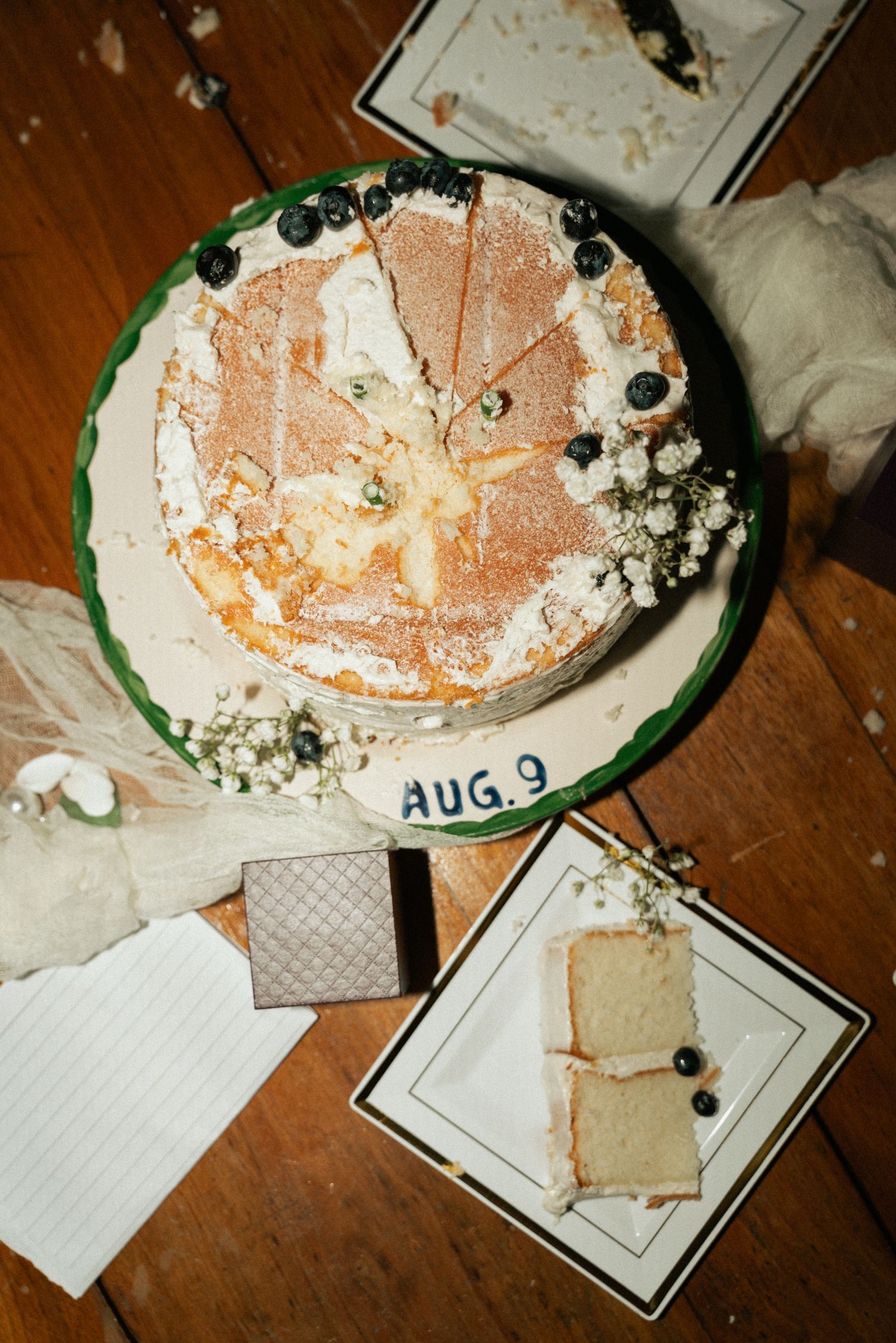 half eaten wedding cake