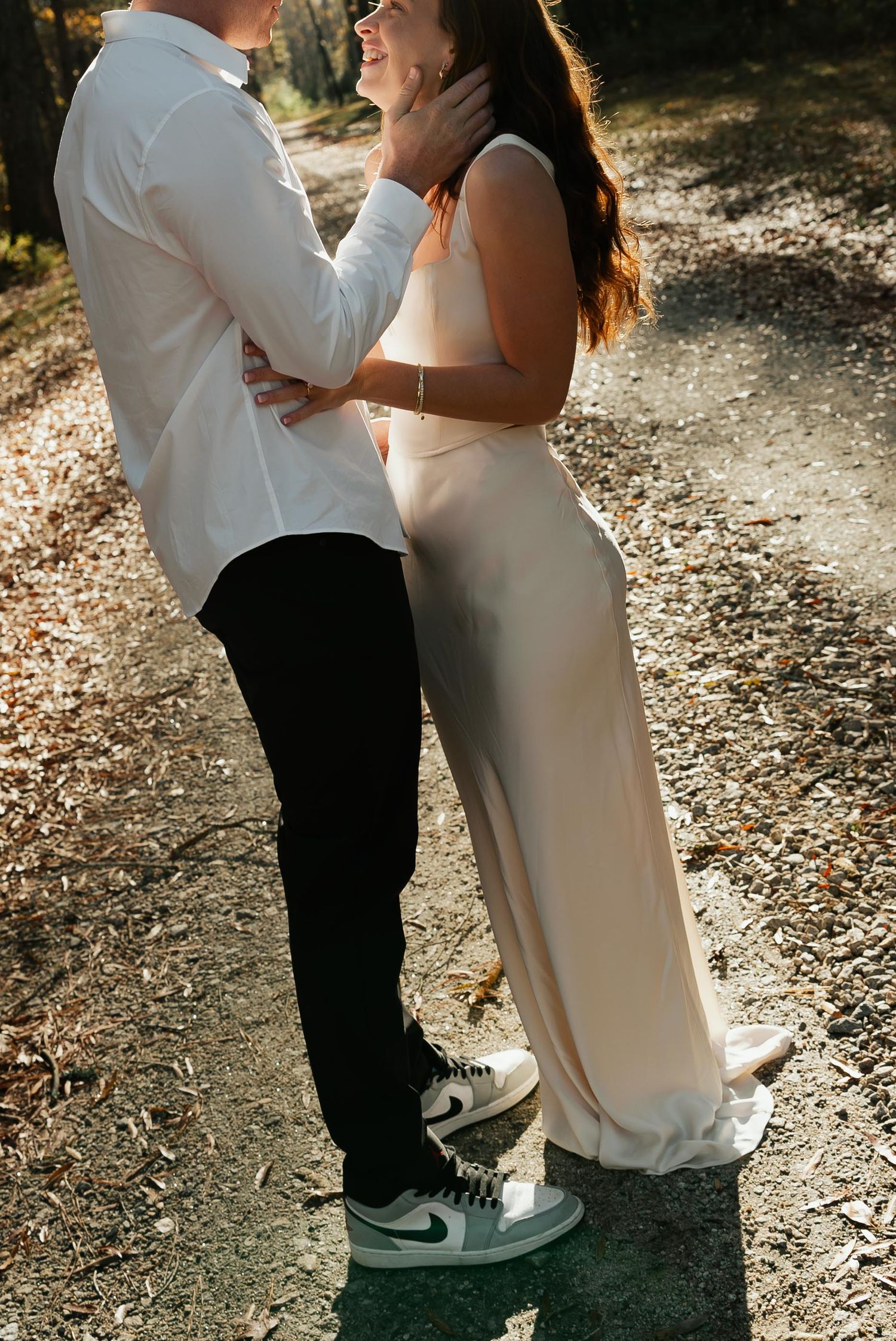 man and woman holding each other