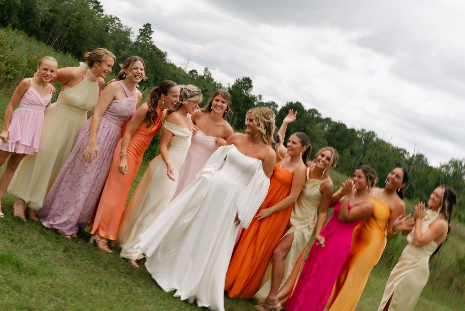 bride and her bridesmaids