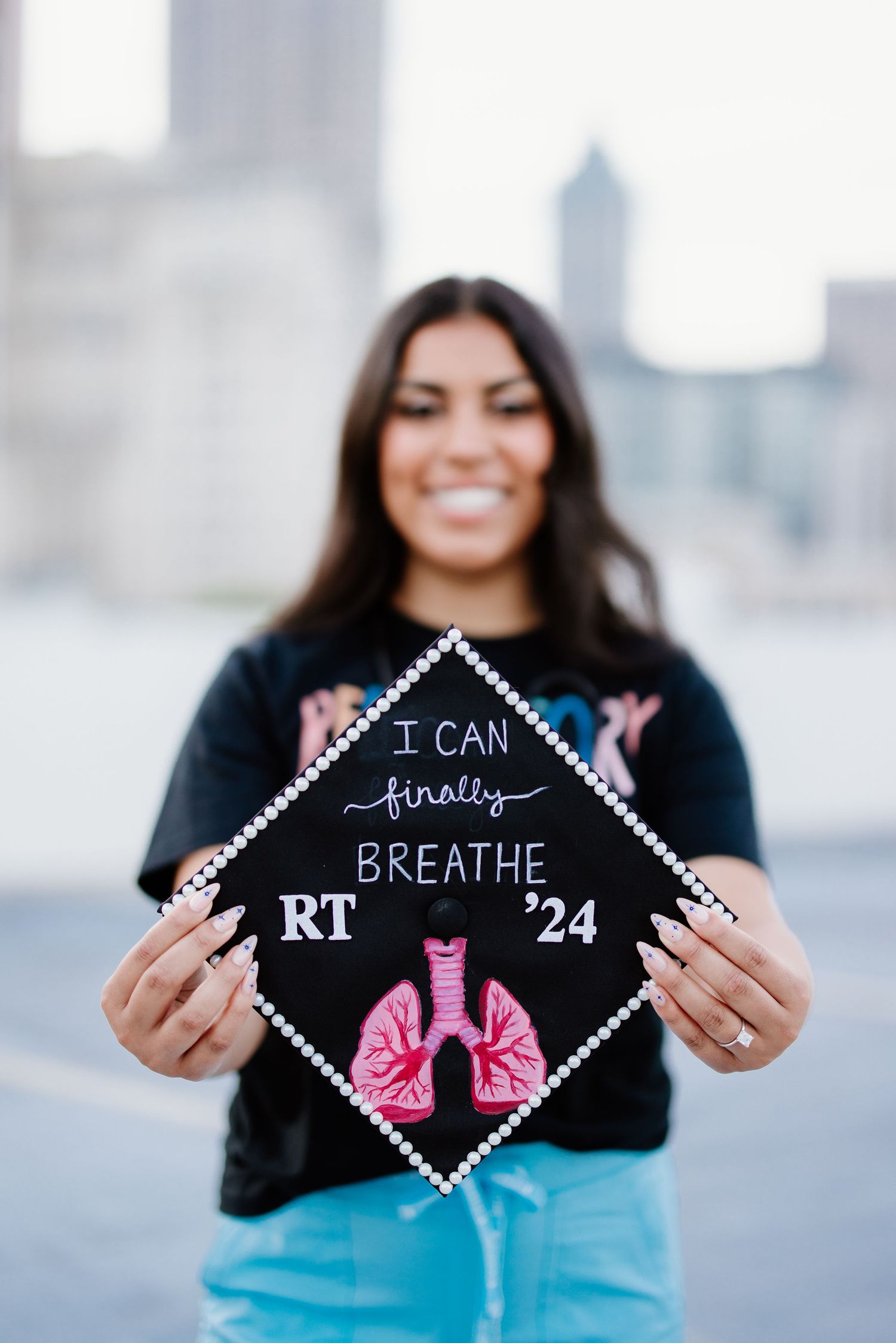 Decorated graduation cap with 