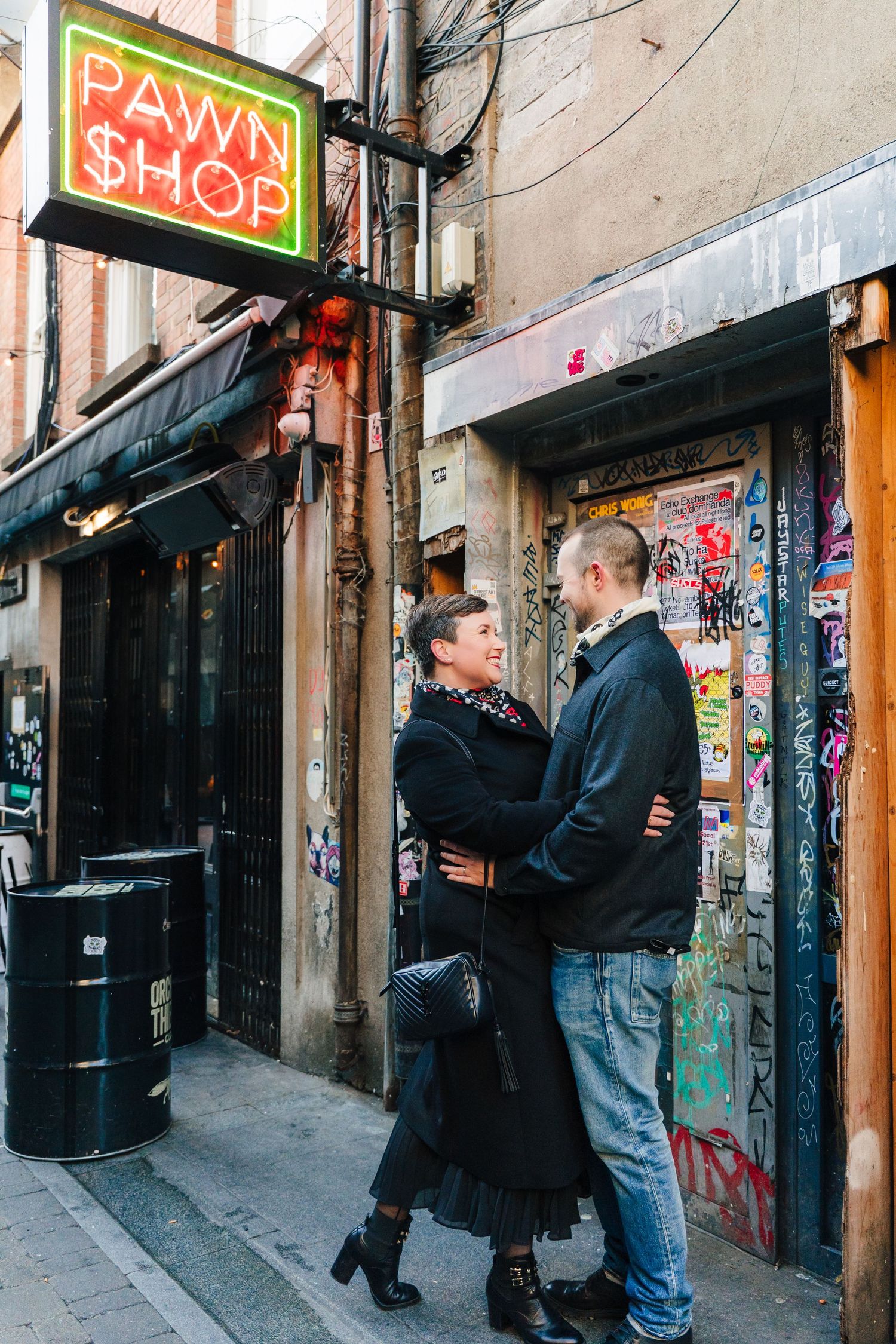 Natural family photography in Dublin city streets by a family photographer Dublin creating timeless holiday memories