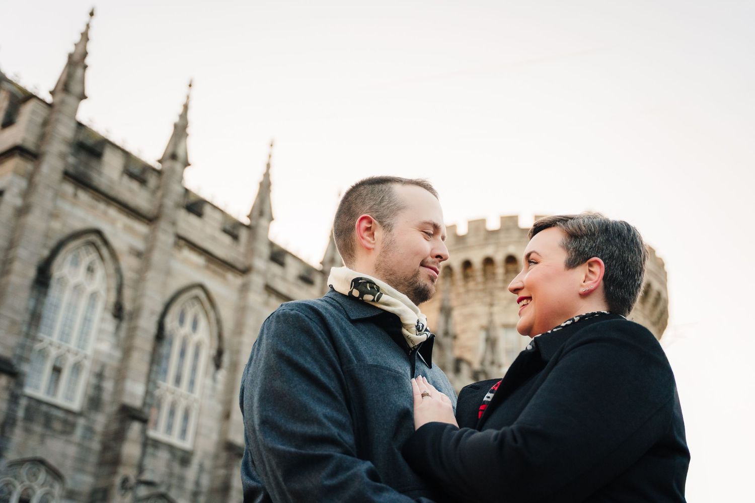Natural family photography in Dublin city streets by a family photographer Dublin creating timeless holiday memories