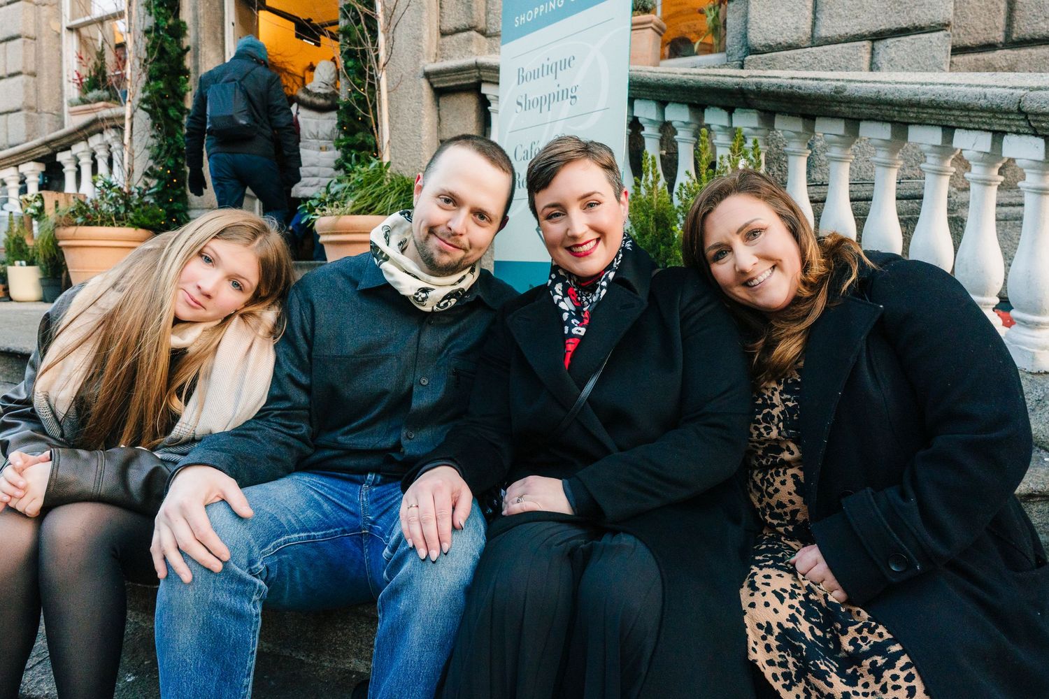 Natural family photography in Dublin city streets by a family photographer Dublin creating timeless holiday memories