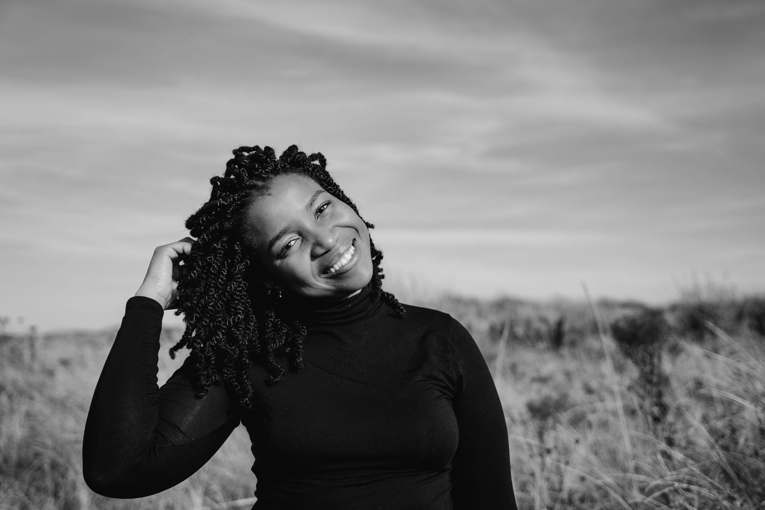 Black and white photo series showing expressive poses in an outdoor setting. Dublin professional headshots photographer