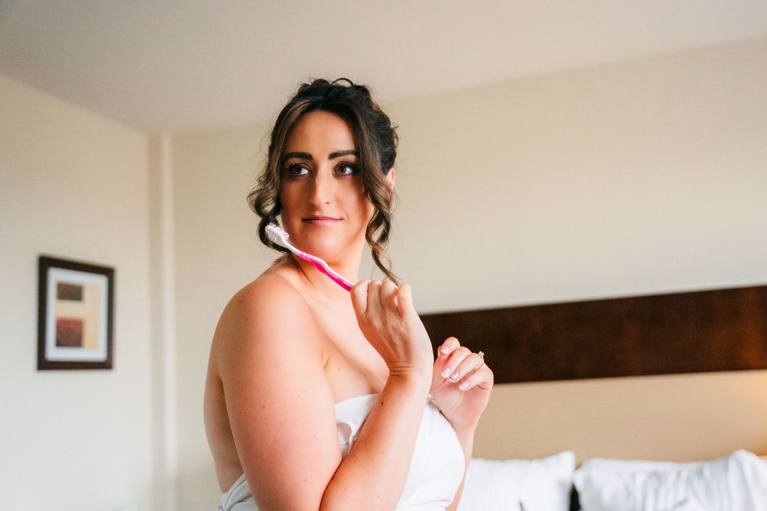 Wedding preparation scene showing pre-ceremony moments in elegant indoor setting. Wedding Photography Trim Castle Ireland