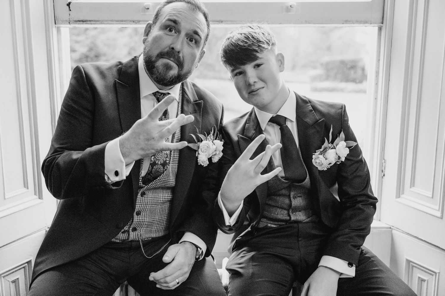 Wedding celebration candid moments captured in black and white photography.  Virginia Park Lodge Wedding Photographer Cavan Dublin Ireland