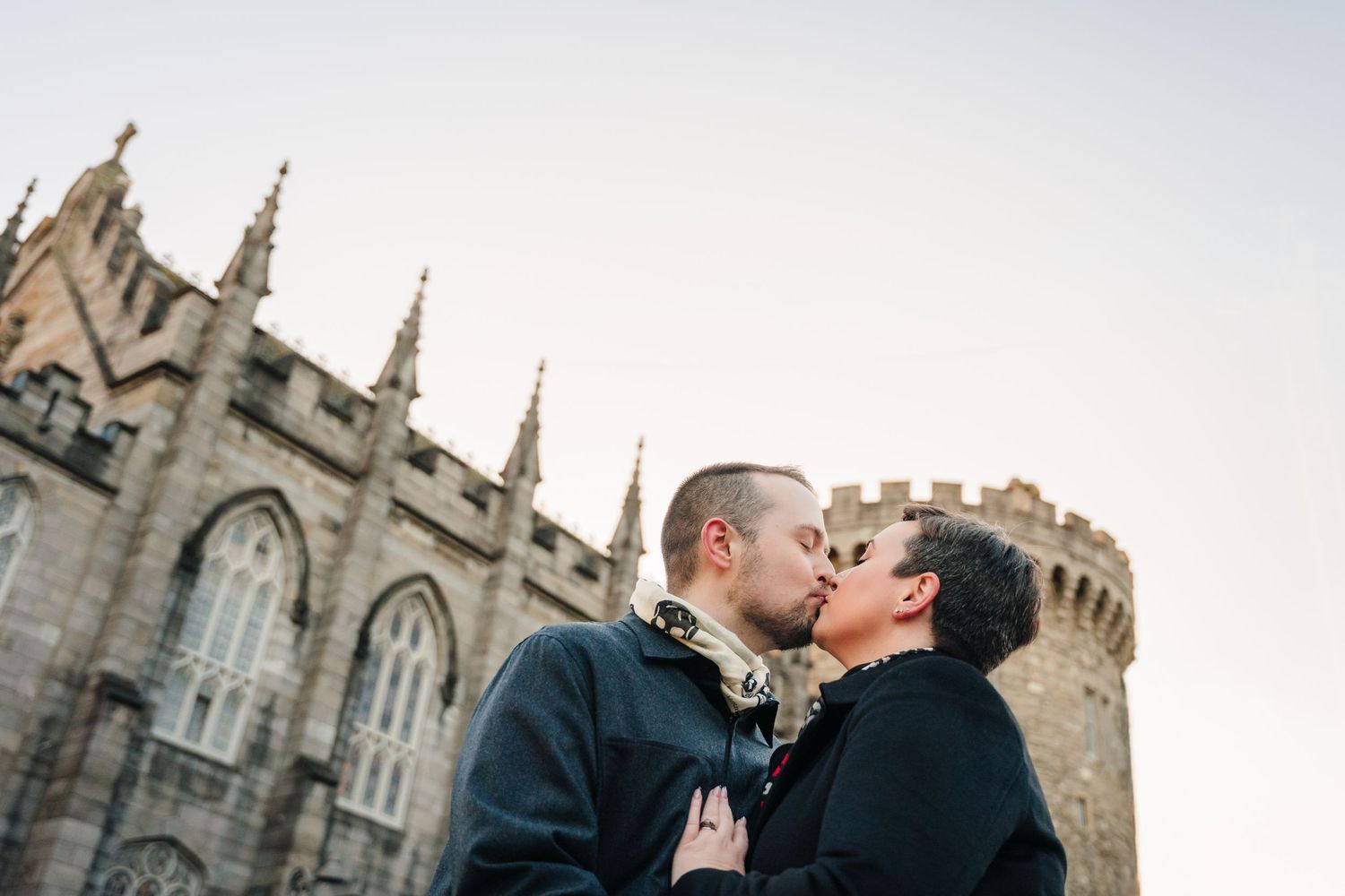 Natural family photography in Dublin city streets by a family photographer Dublin creating timeless holiday memories