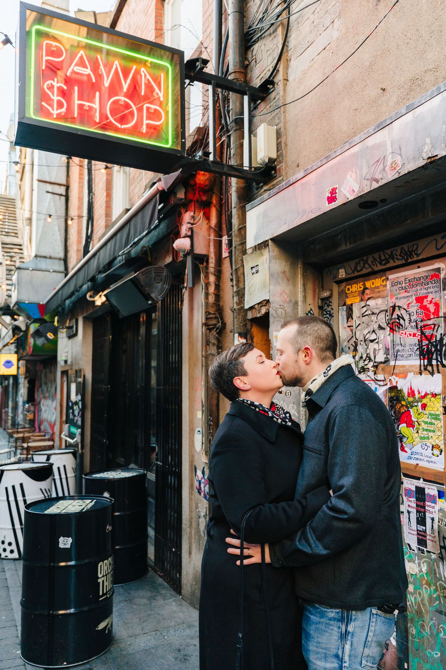 Natural family photography in Dublin city streets by a family photographer Dublin creating timeless holiday memories