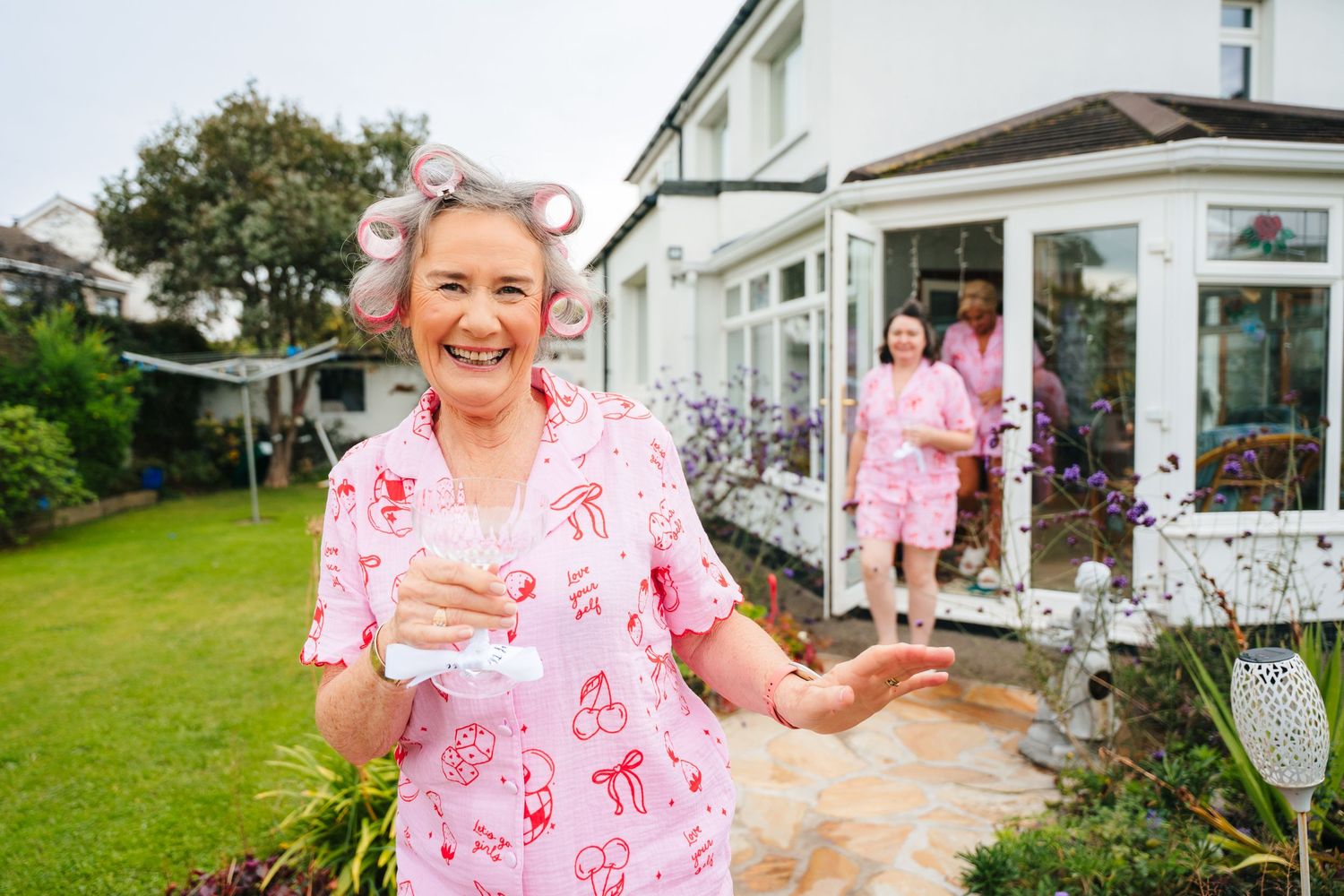 A pink-themed bridal preparation montage showing intimate moments in a sunny indoor setting. The Dean Dublin Wedding Photographer