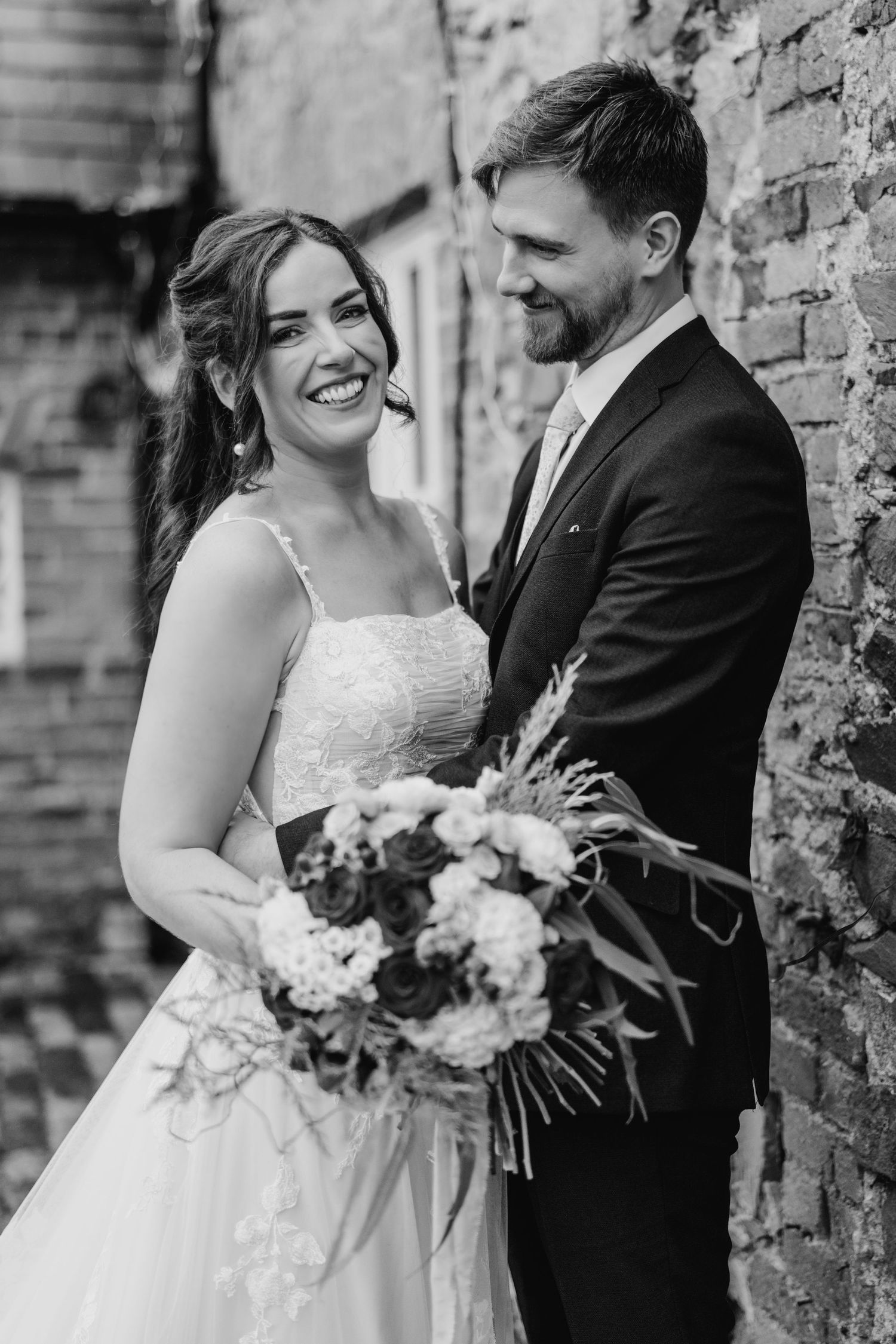 Wedding photographer dublin black and white photo