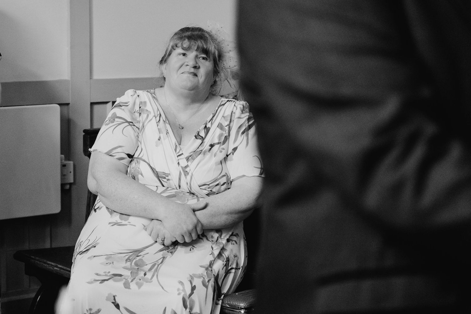 Series of intimate black and white portrait photographs showing genuine expressions. Wedding photographer dublin