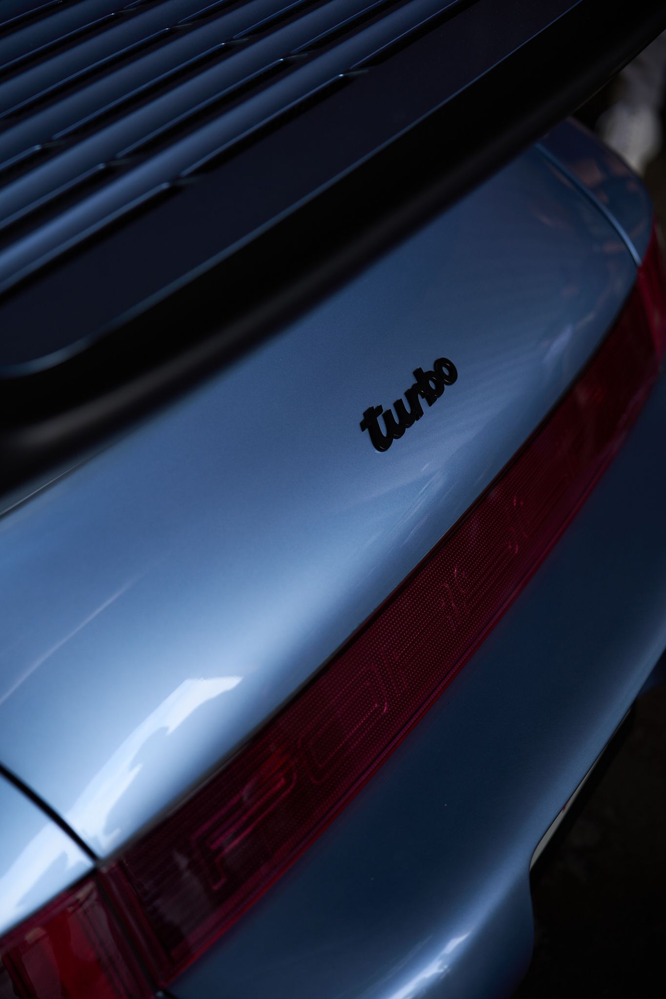 car photography, Turbo sign on a Porsche