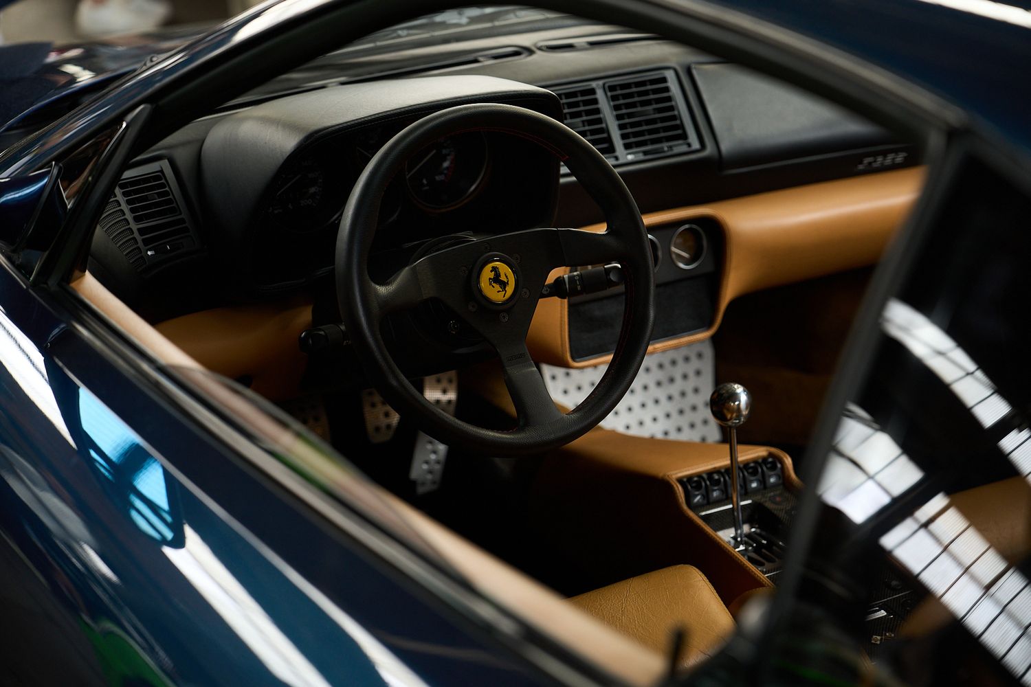 car photography, interior of a Ferrari