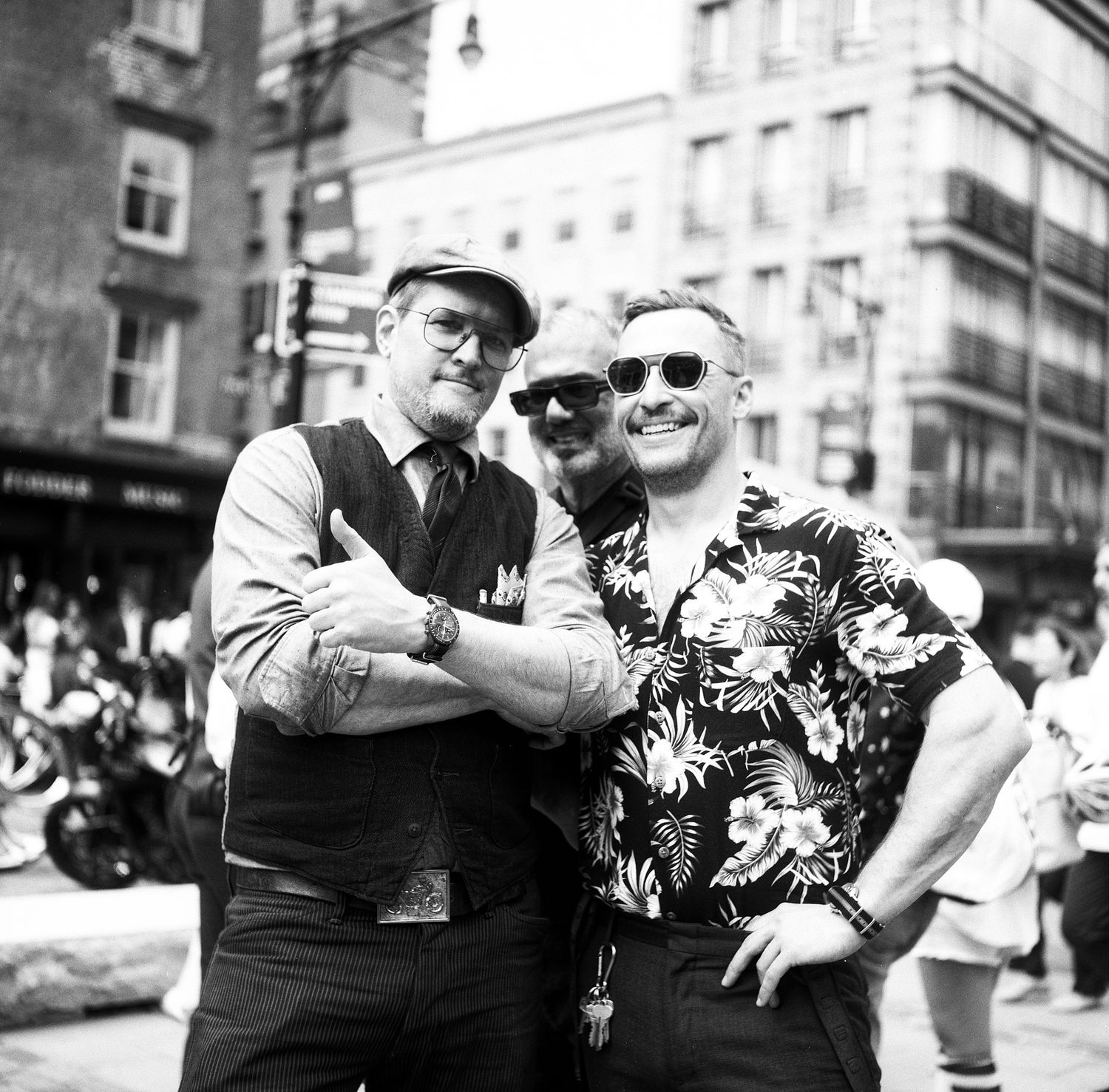 black and white portrait, gentlemen's ride NY 2025 film photography
