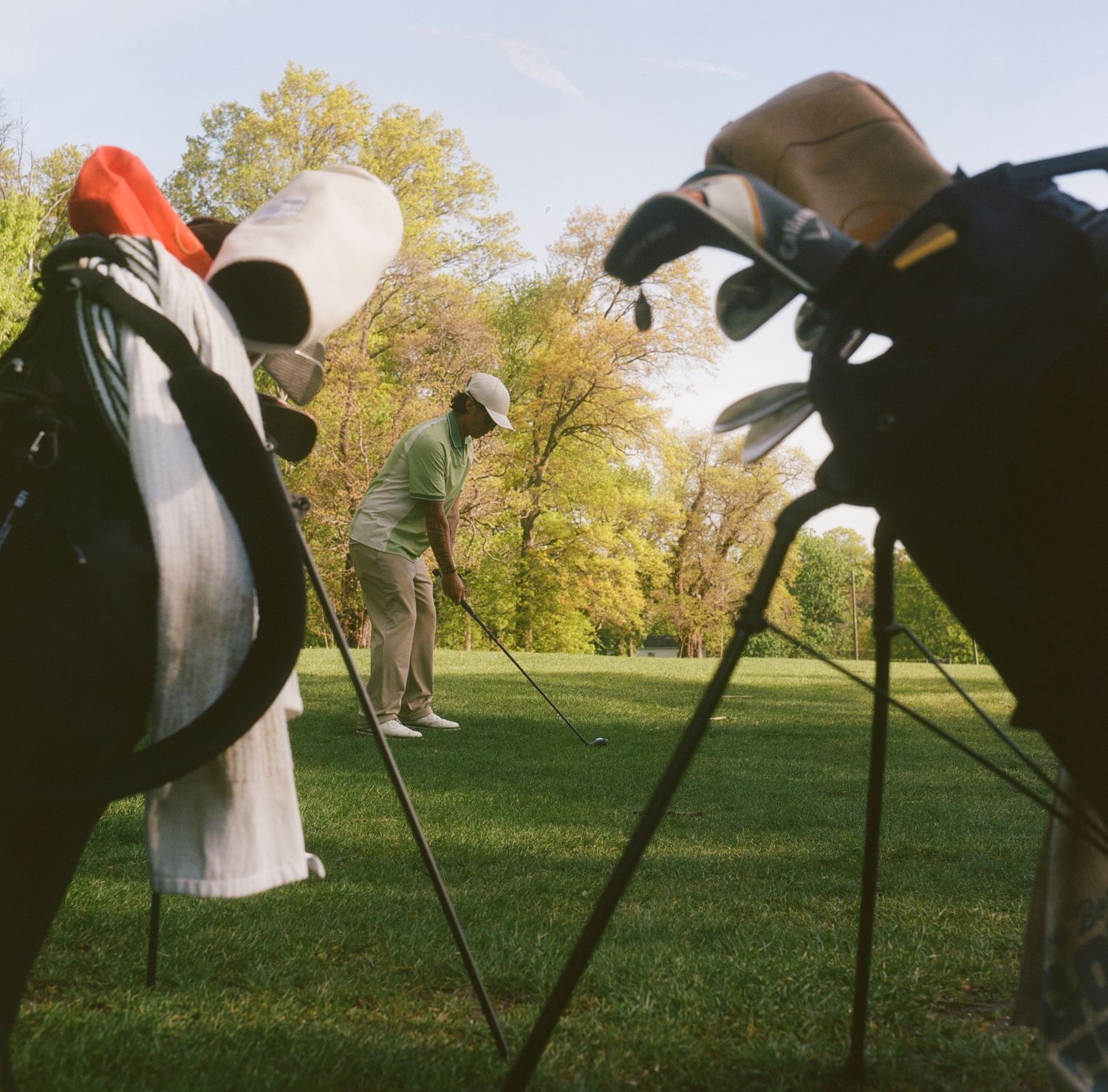 Golf film photography shot on Rolleiflex with Kodak Portra 400, at Silver Lake golf course in Staten Island NY.