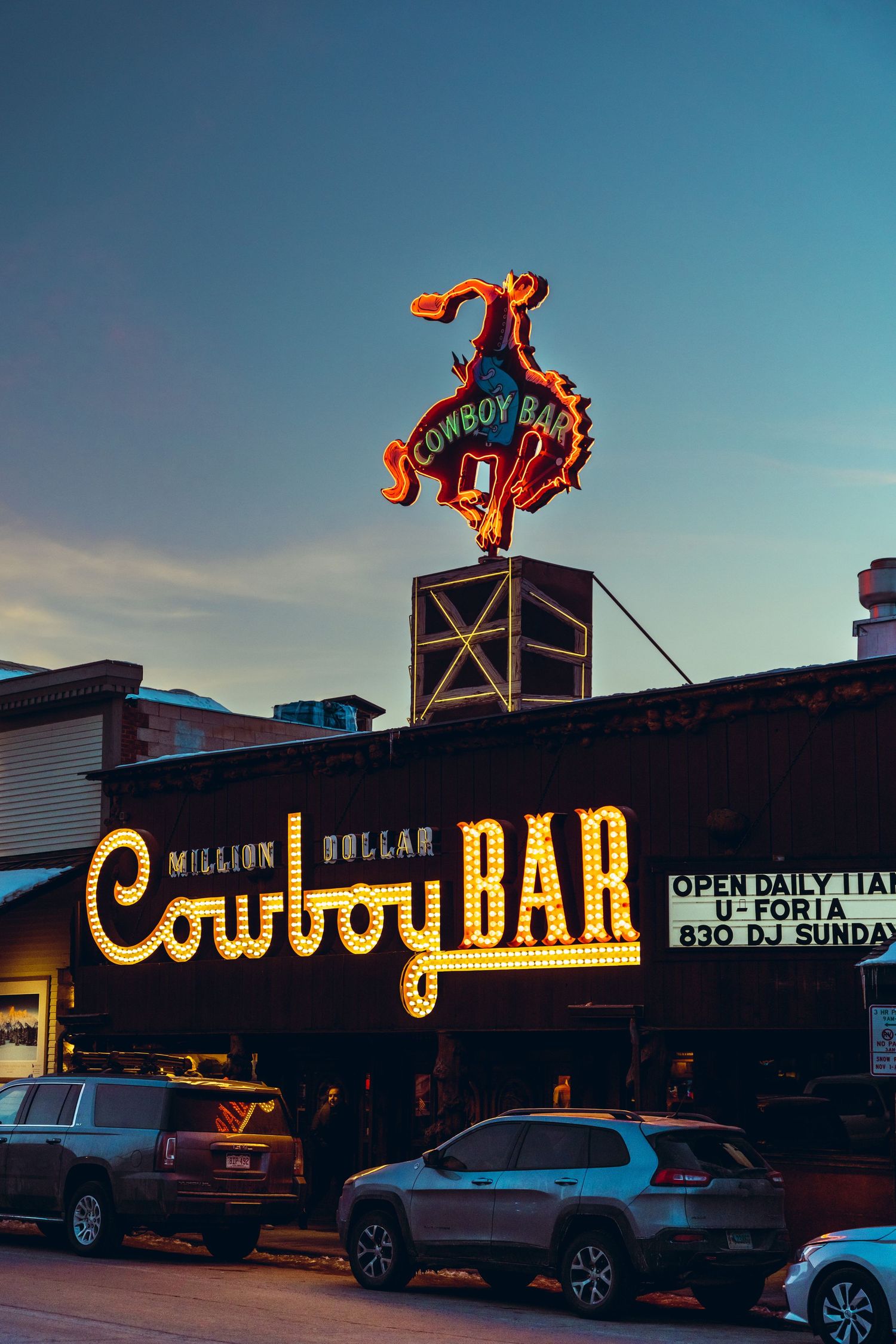 travel and editorial photography, Cowboy Bar in Jackson Hole Wyoming