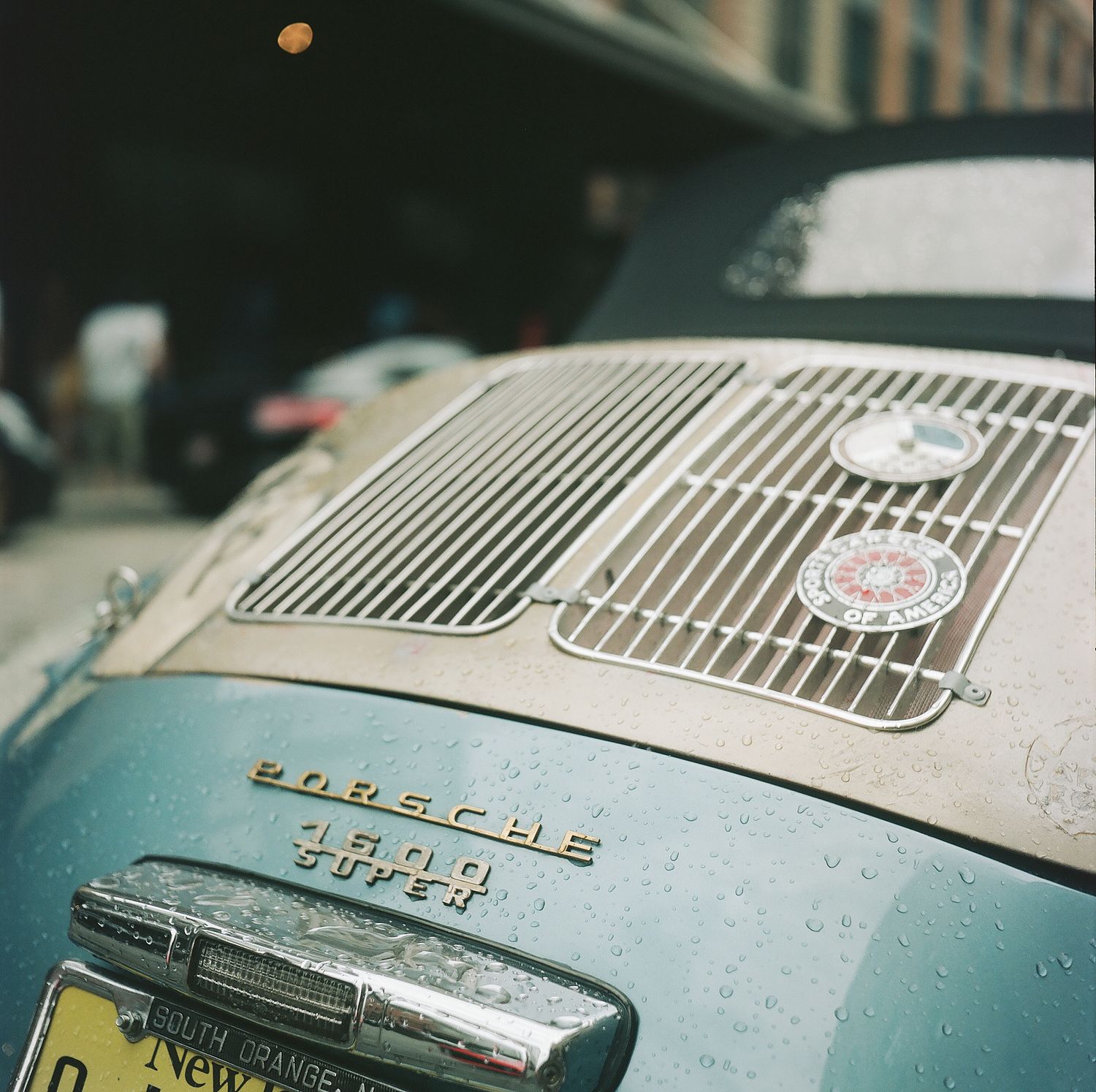 Porsche 911 car, black, photographed on film