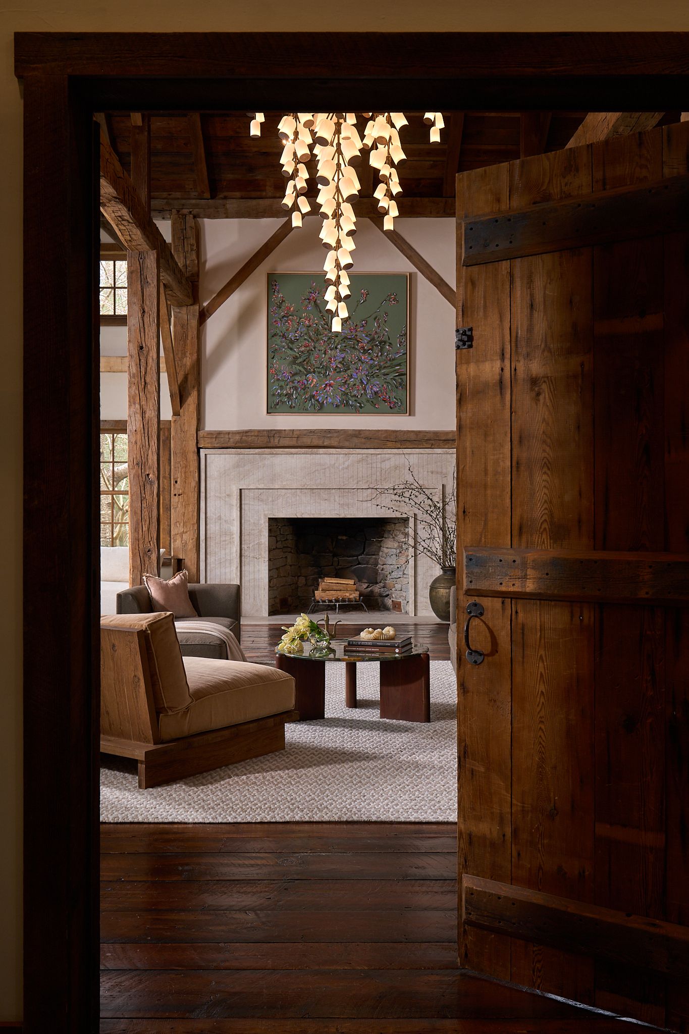 Interior Photography of a bar room inside a Barn in a Connecticut house design by Studio Isaac and Gerald Isaac.