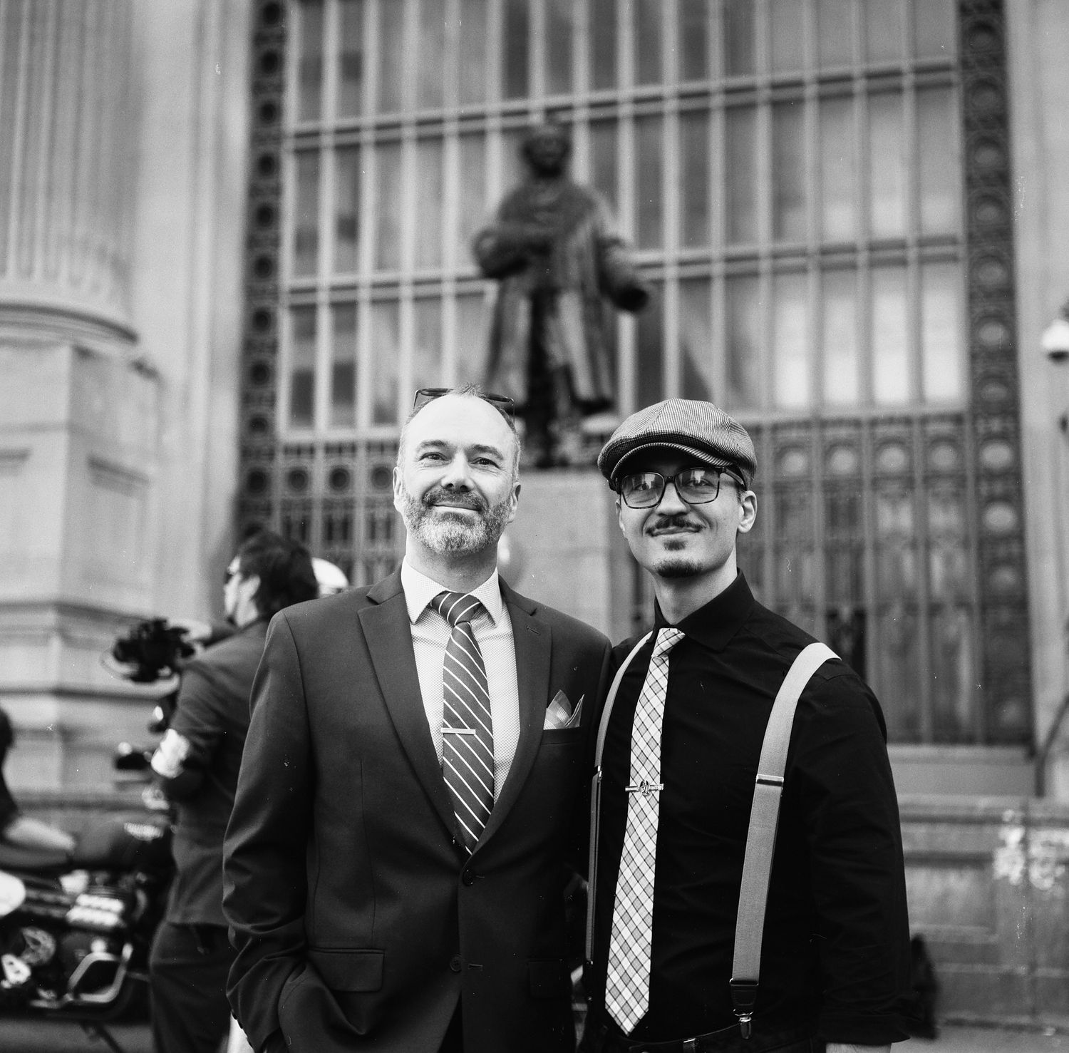 black and white portrait, gentlemen's ride NY 2025 film photography