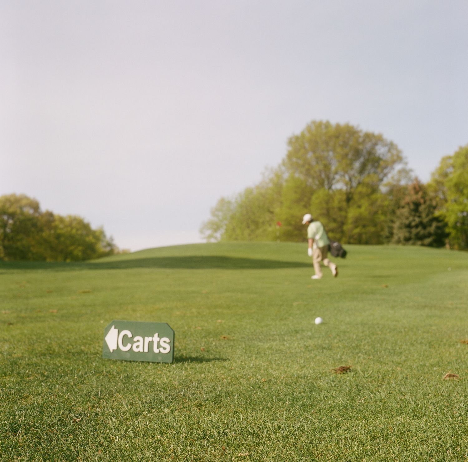 Golf film photography shot on Rolleiflex with Kodak Portra 400, at Silver Lake golf course in Staten Island NY.