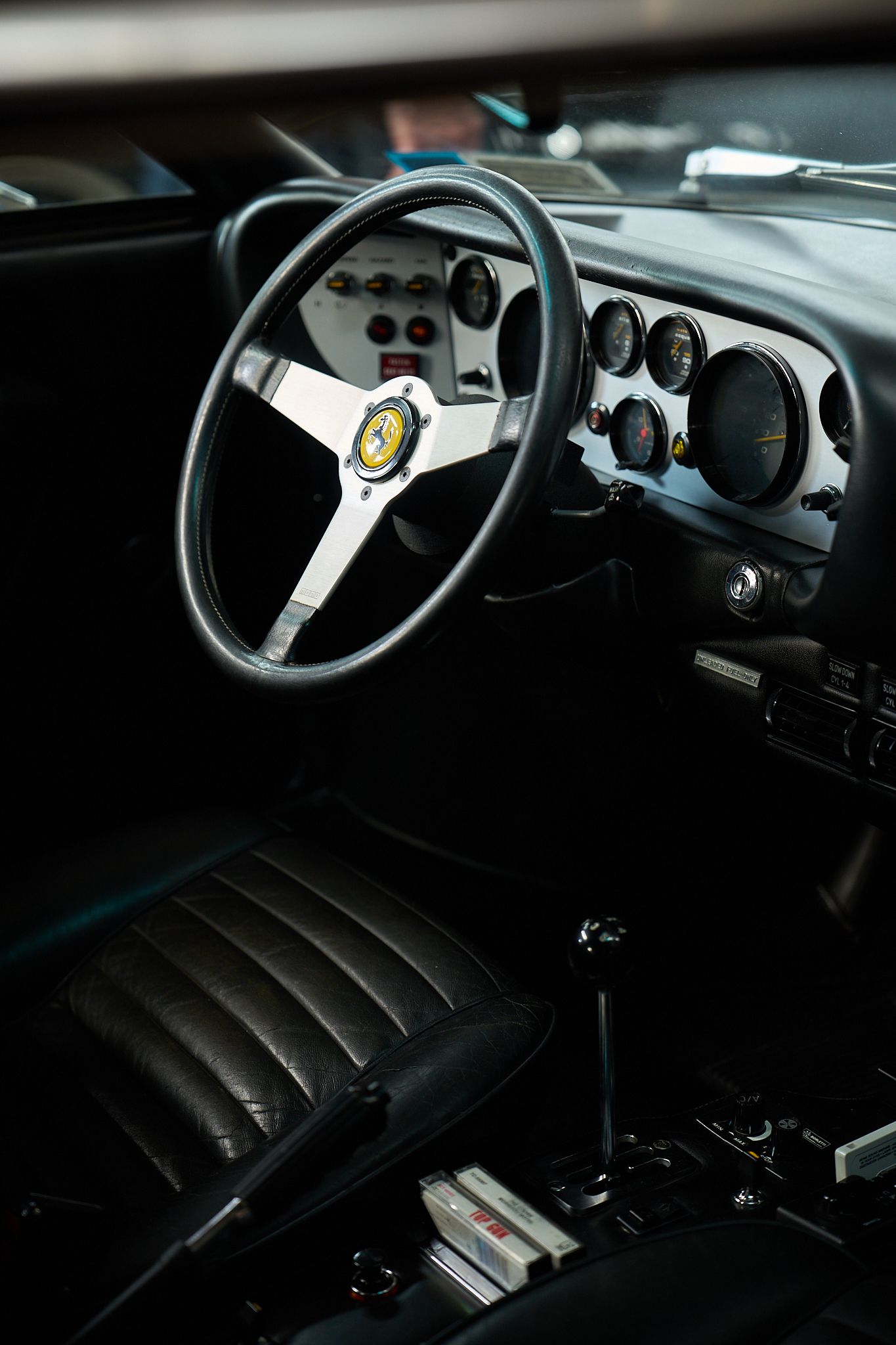 car photography, interior of a Ferrari
