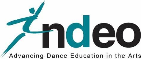 NDEO logo featuring a teal dancer silhouette and bold typography, advancing dance education in the arts.