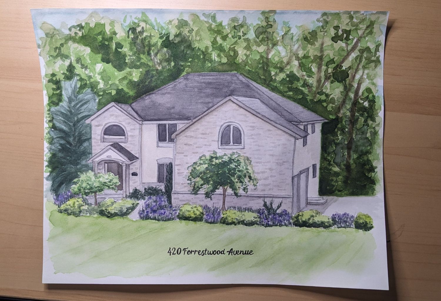 Watercolor home portrait