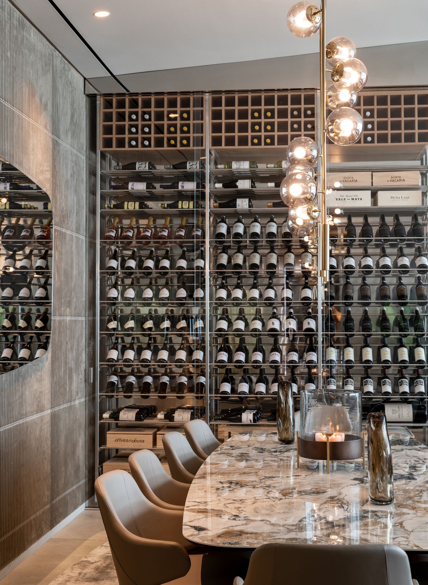 Luxurious wine cellar with extensive bottle storage in the Algarve, by Parallel Studios