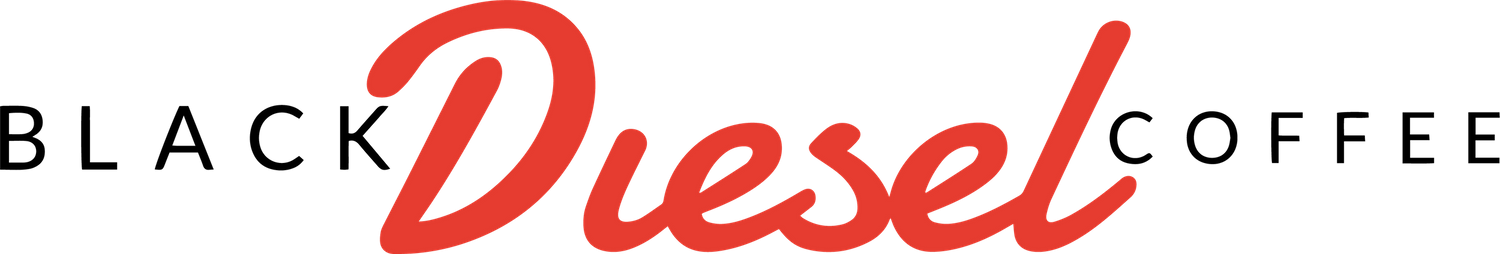 Red script font logo design with brushstroke style.
