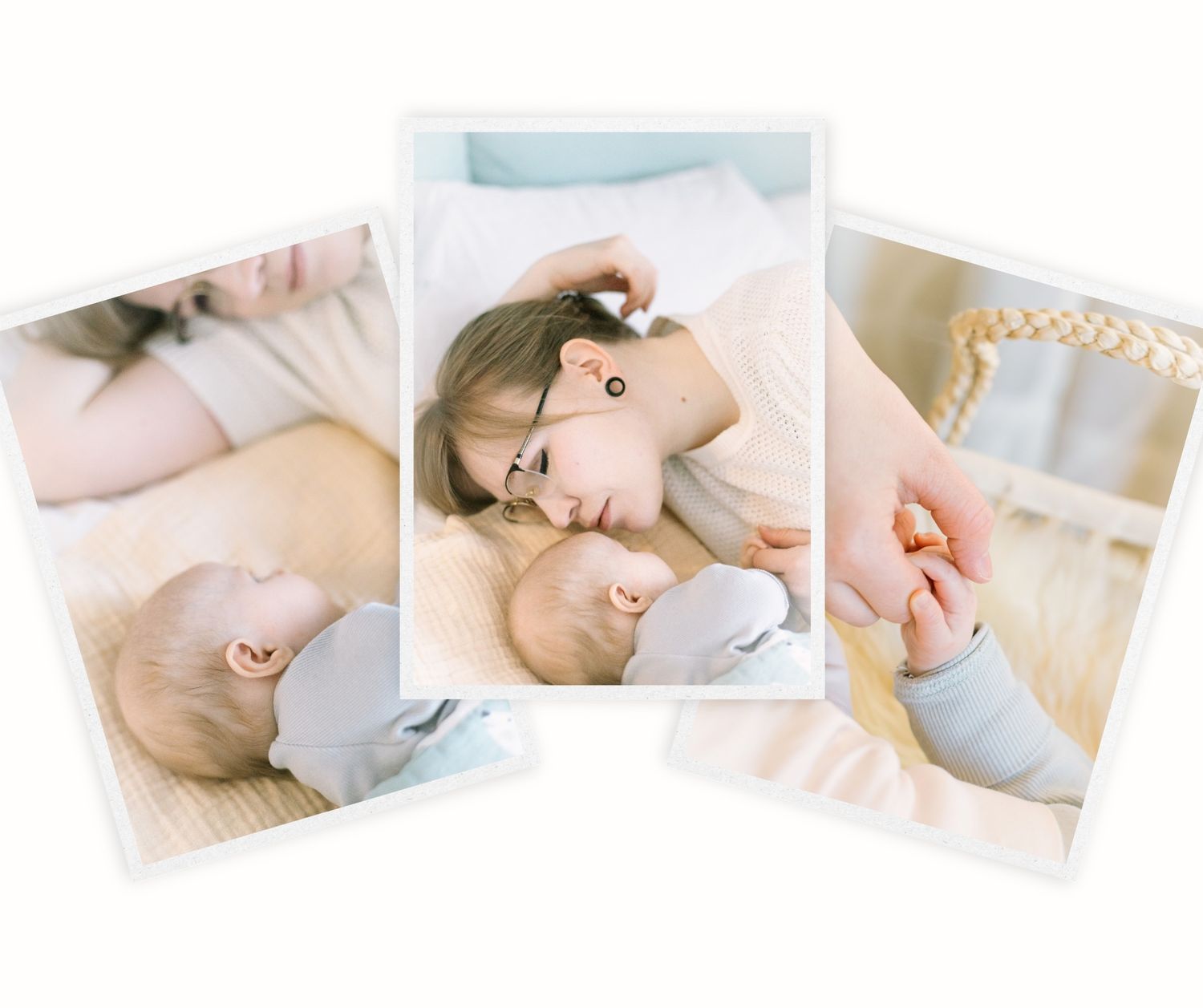 Äiti ja vastasyntynyt newborn-kotikuvauksessa. Valokuvaaja Lohja ja Nummela.
