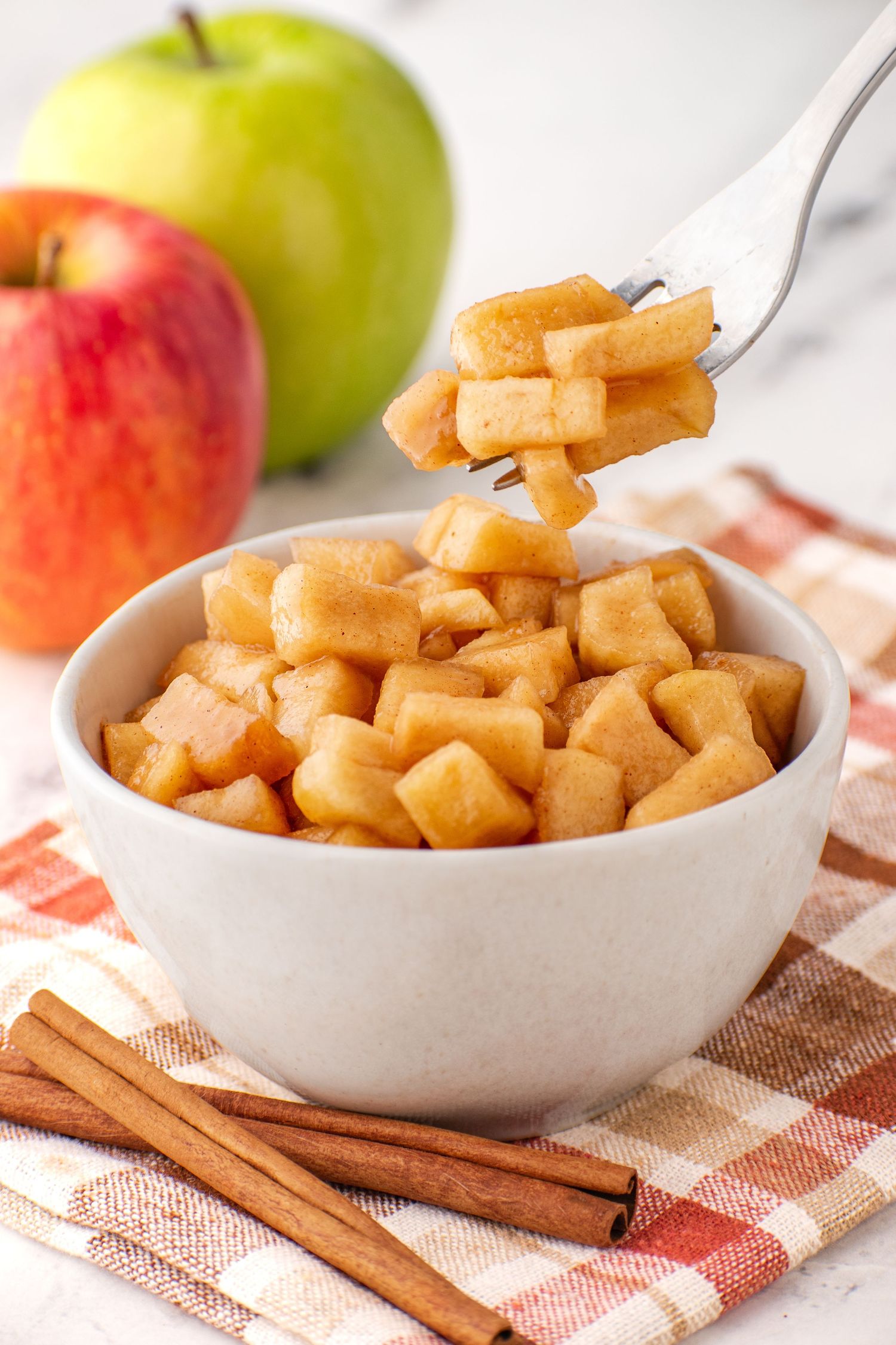 bowl of slow cooked apples