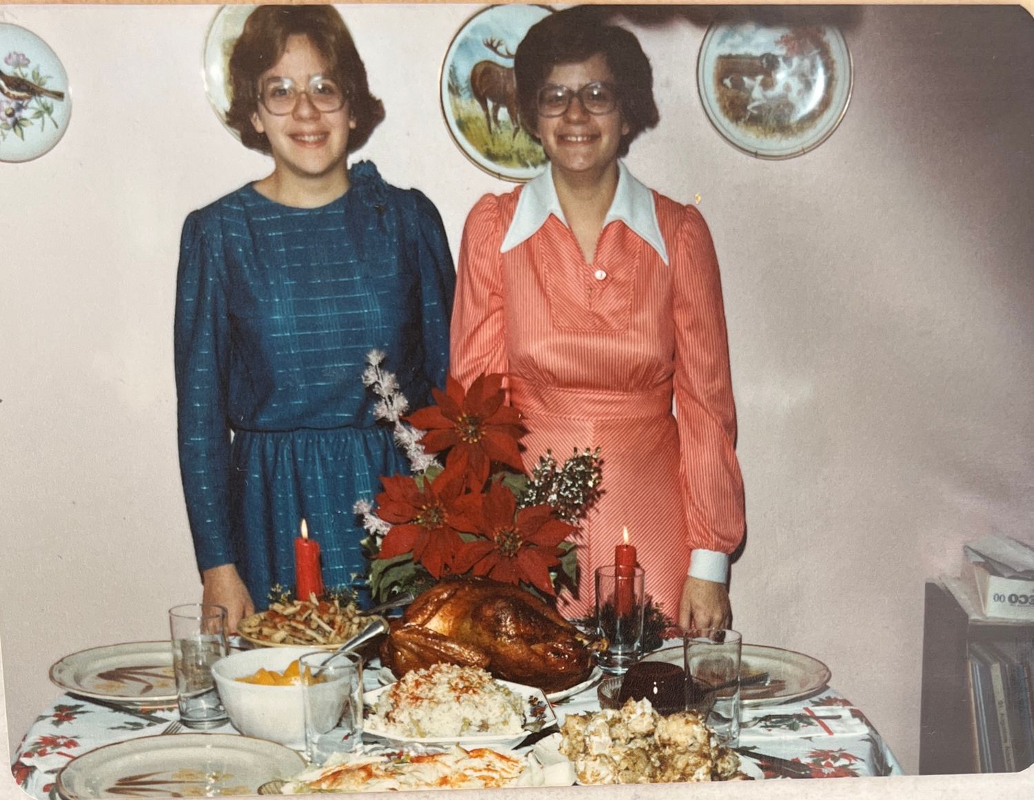 Holiday table Photographed by Grandpa, featuring Sarah's mother and Aunt