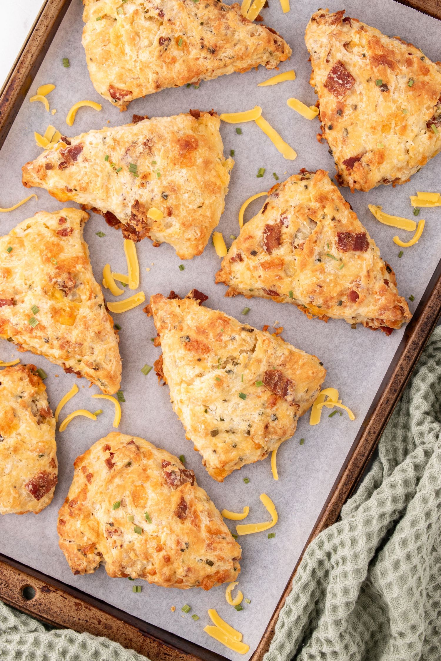 savory scones out of the oven