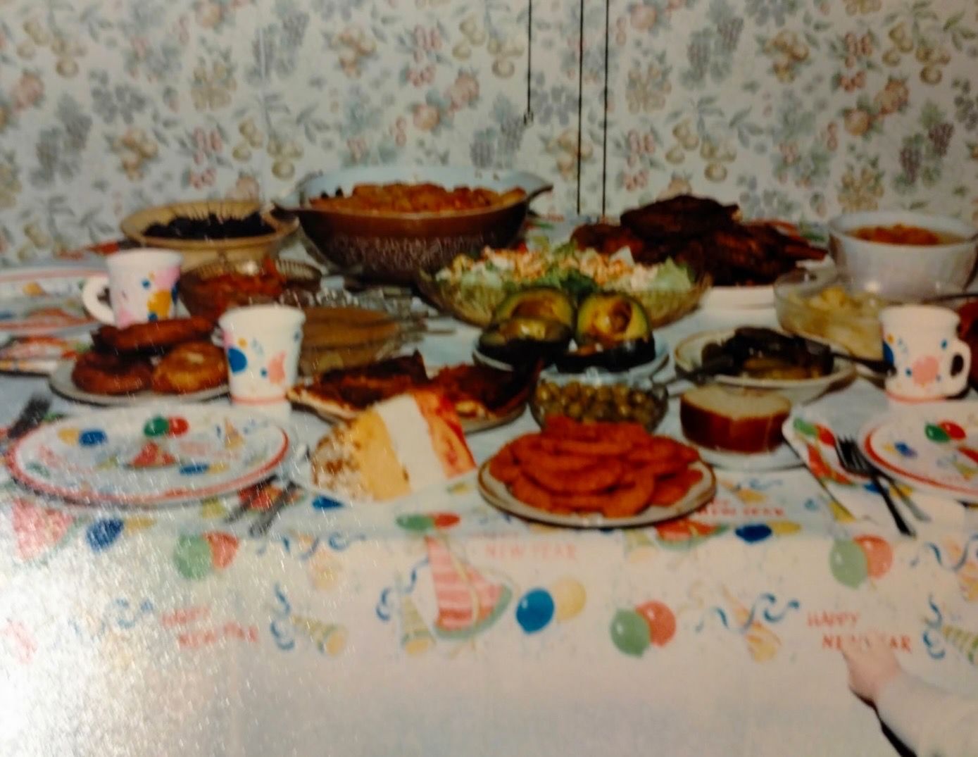 Birthday table prepared and photographed by Grandma and Grandpa.