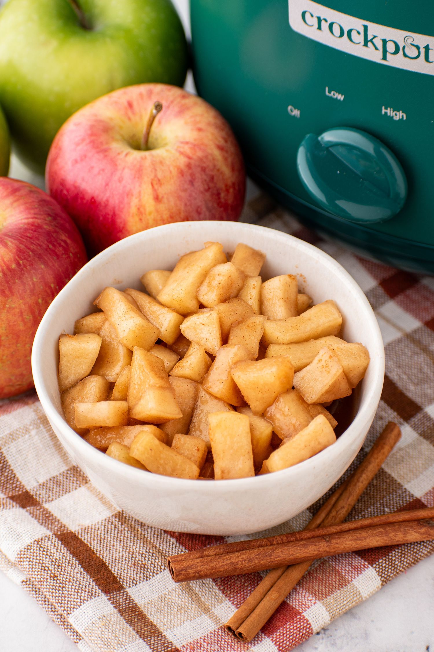 crock pot apple filling in a bowl