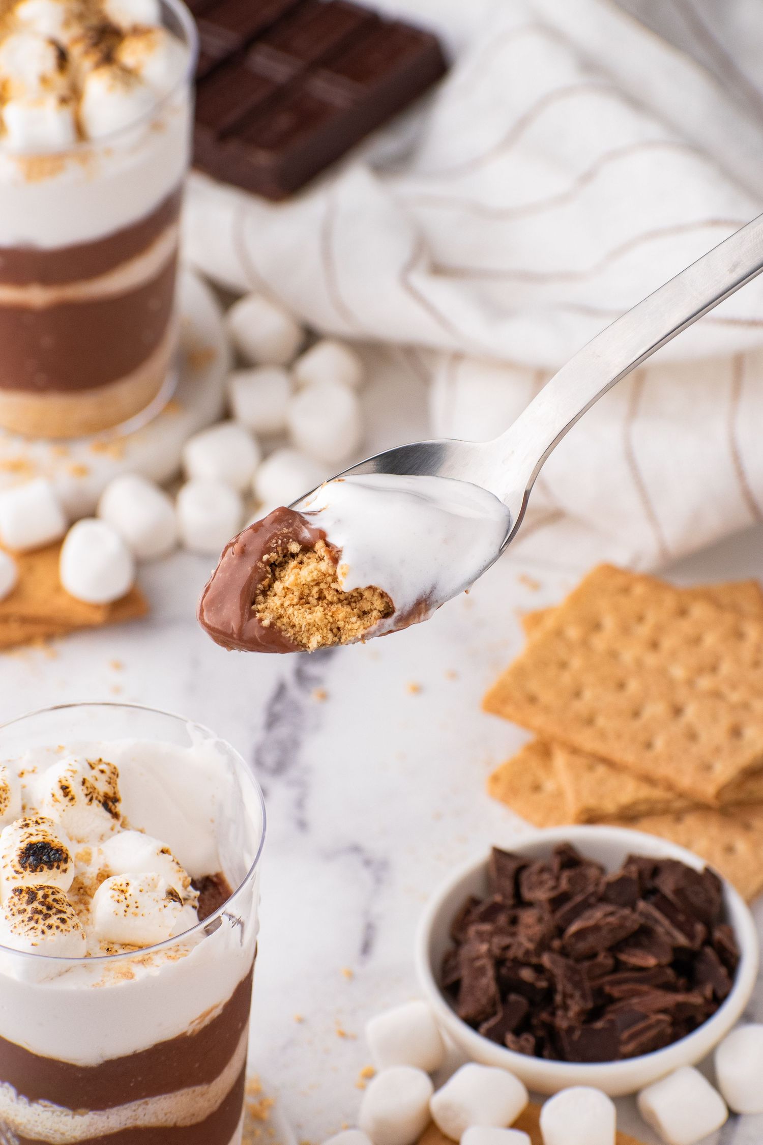 spoonful of s'mores parfait