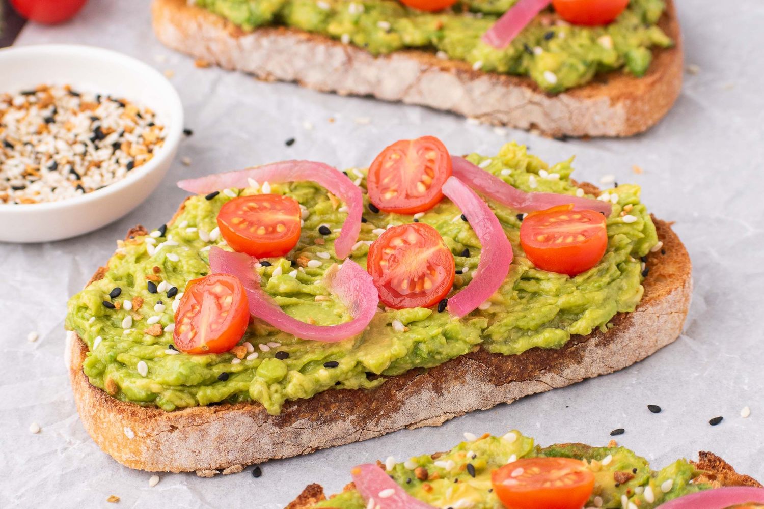 smashed avocado toast scene