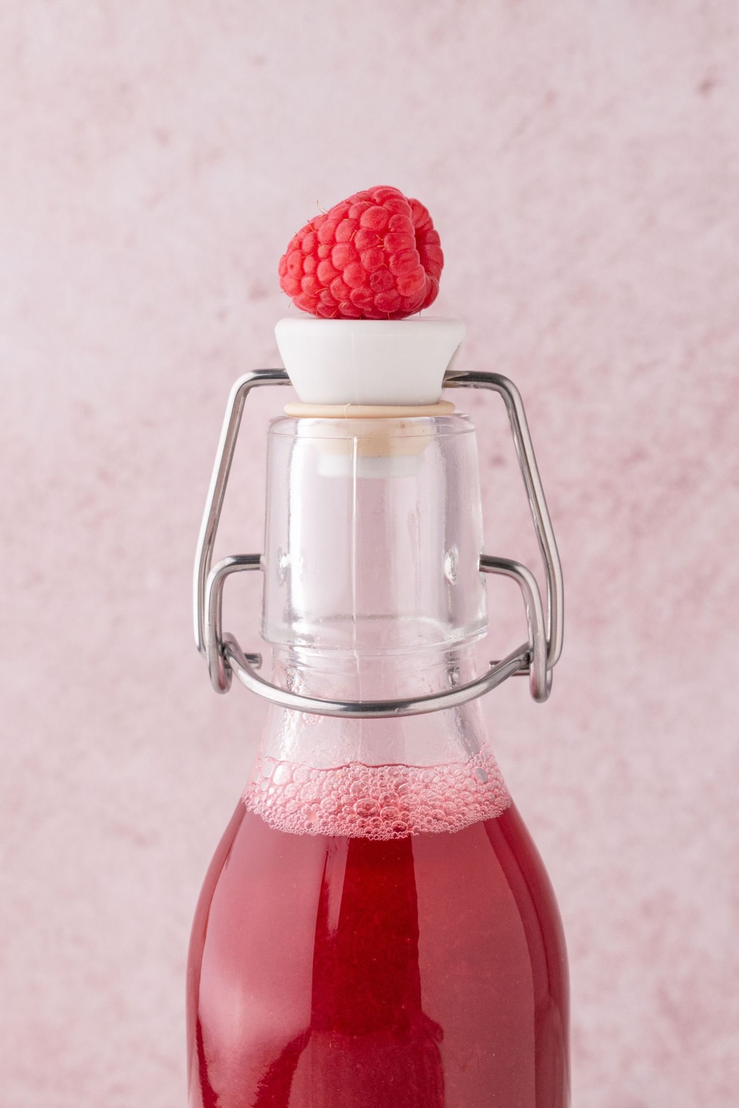 close up raspberry syrup
