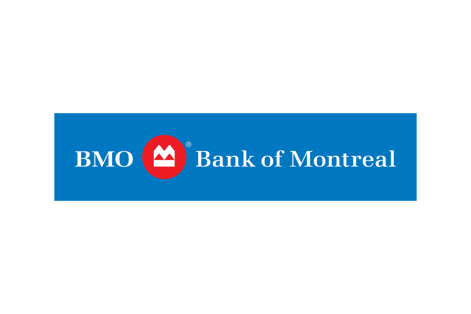BMO Bank of Montreal official logo on a blue rectangular background.
