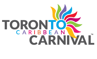 Toronto Caribbean Carnival colorful feather logo on white background.