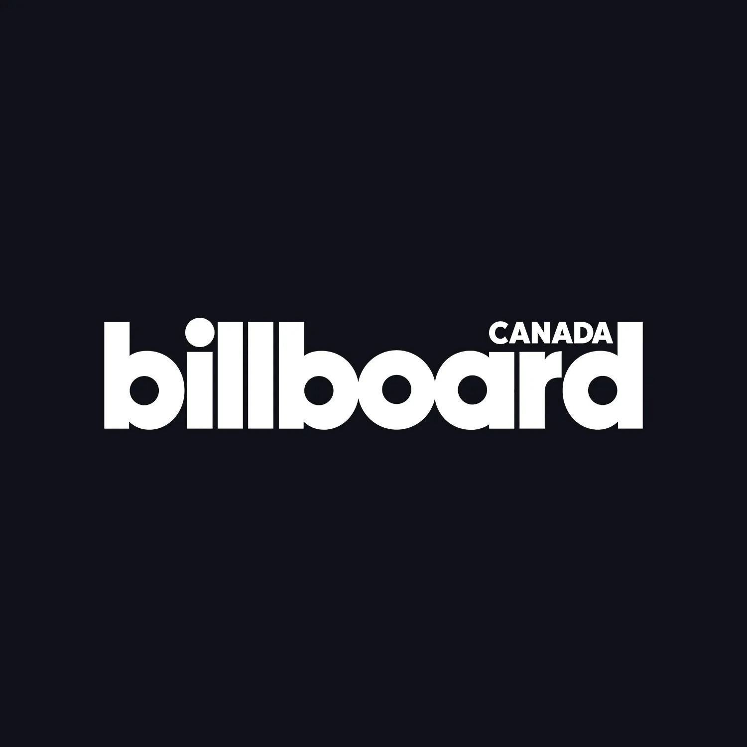 Billboard Canada white logo on dark navy background.