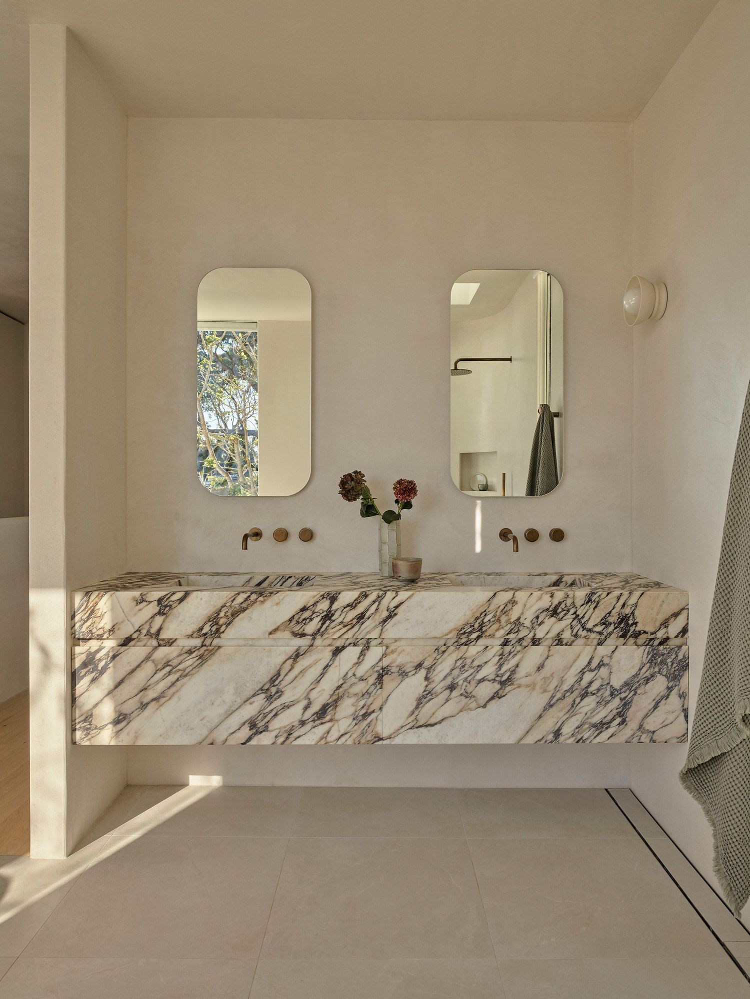 Alaia Palm Beach, stunning marble bathroom vanity.