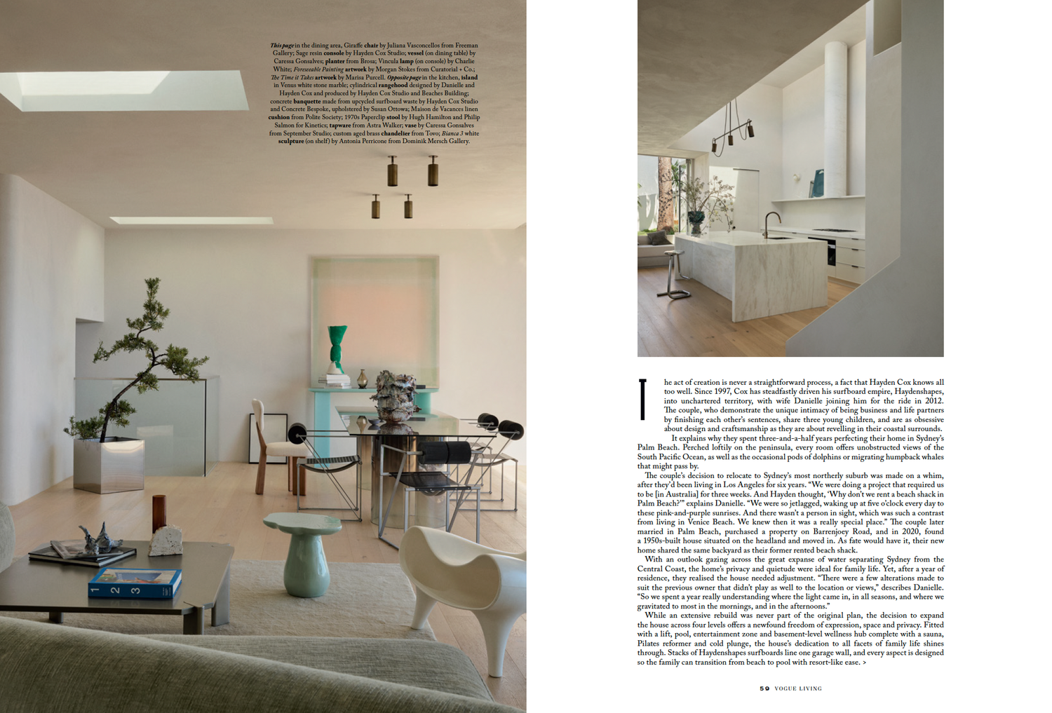 Alaia Palm Beach, a stunning home in Palm Beach on Sydneys Northern Beaches featured in Vogue Living Australia.