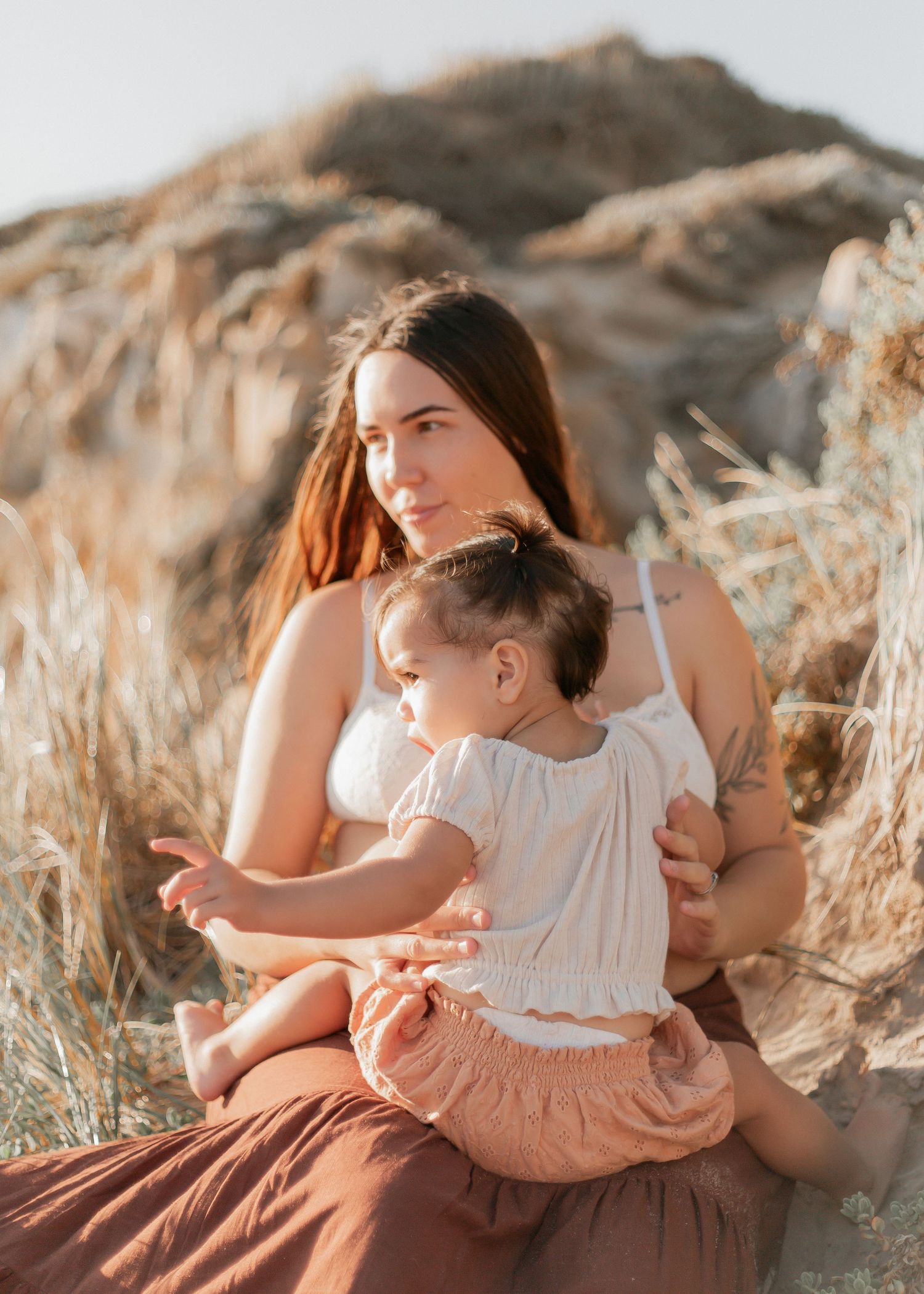 Pregnant mum on a beach in Western Australia