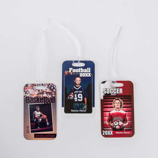 Collection of sports trading cards and memorabilia cards arranged in a row.