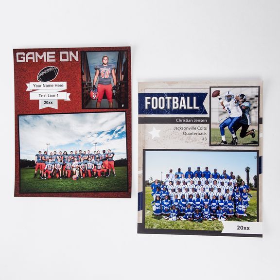 Series of sports team photos showing football players and teams displayed in a horizontal gallery arrangement.