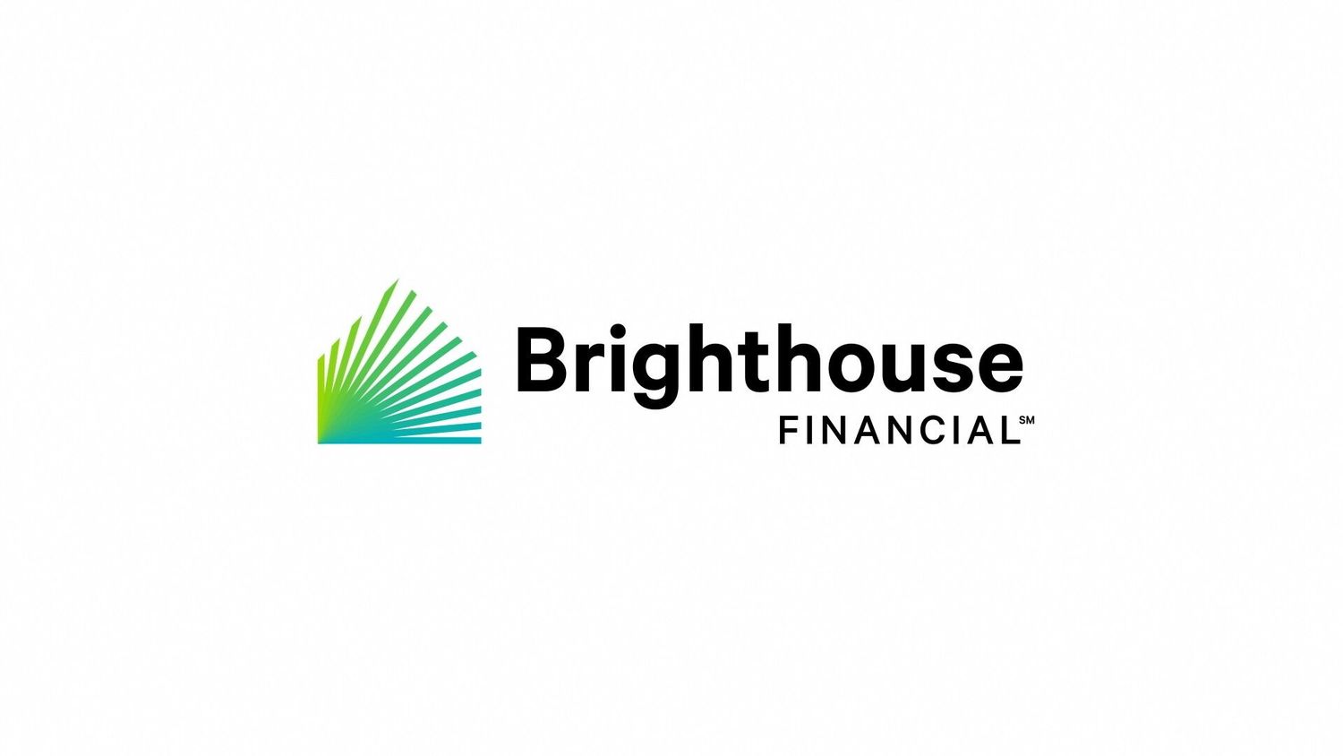 Brighthouse Financial company logo featuring a green and yellow sunburst icon beside bold dark text on white background.