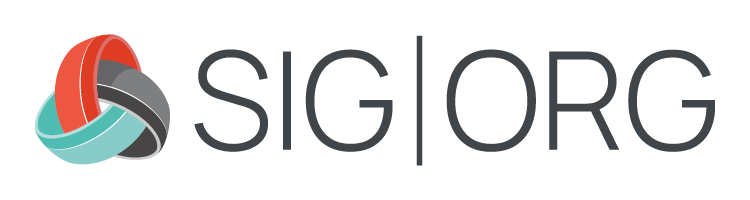 SIG ORG logo featuring a colorful twisted knot emblem in red, teal, and gray beside bold dark gray text.