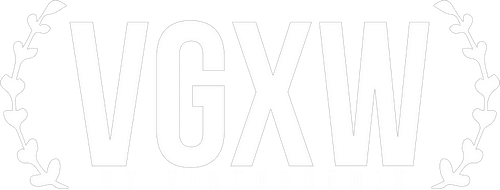 White VGXW text logo with laurel wreath design.